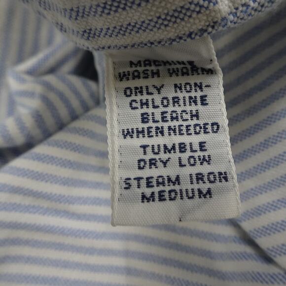 Vintage Polo Ralph Lauren Button Up Shirt Mens 16.5 34 Blue Regular Fit Striped - Picture 10 of 13